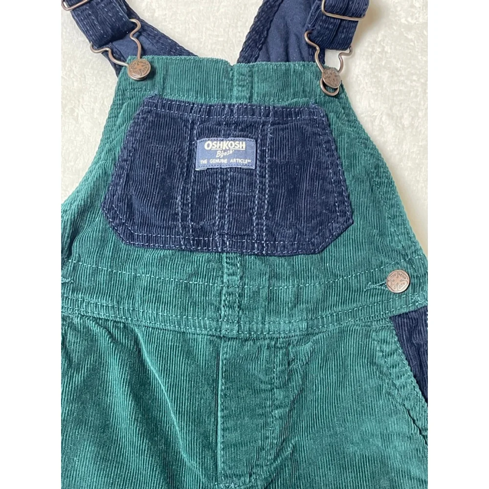 Baby OshKosh B'gosh Overalls 24 Months Green Navy Blue Corduroy